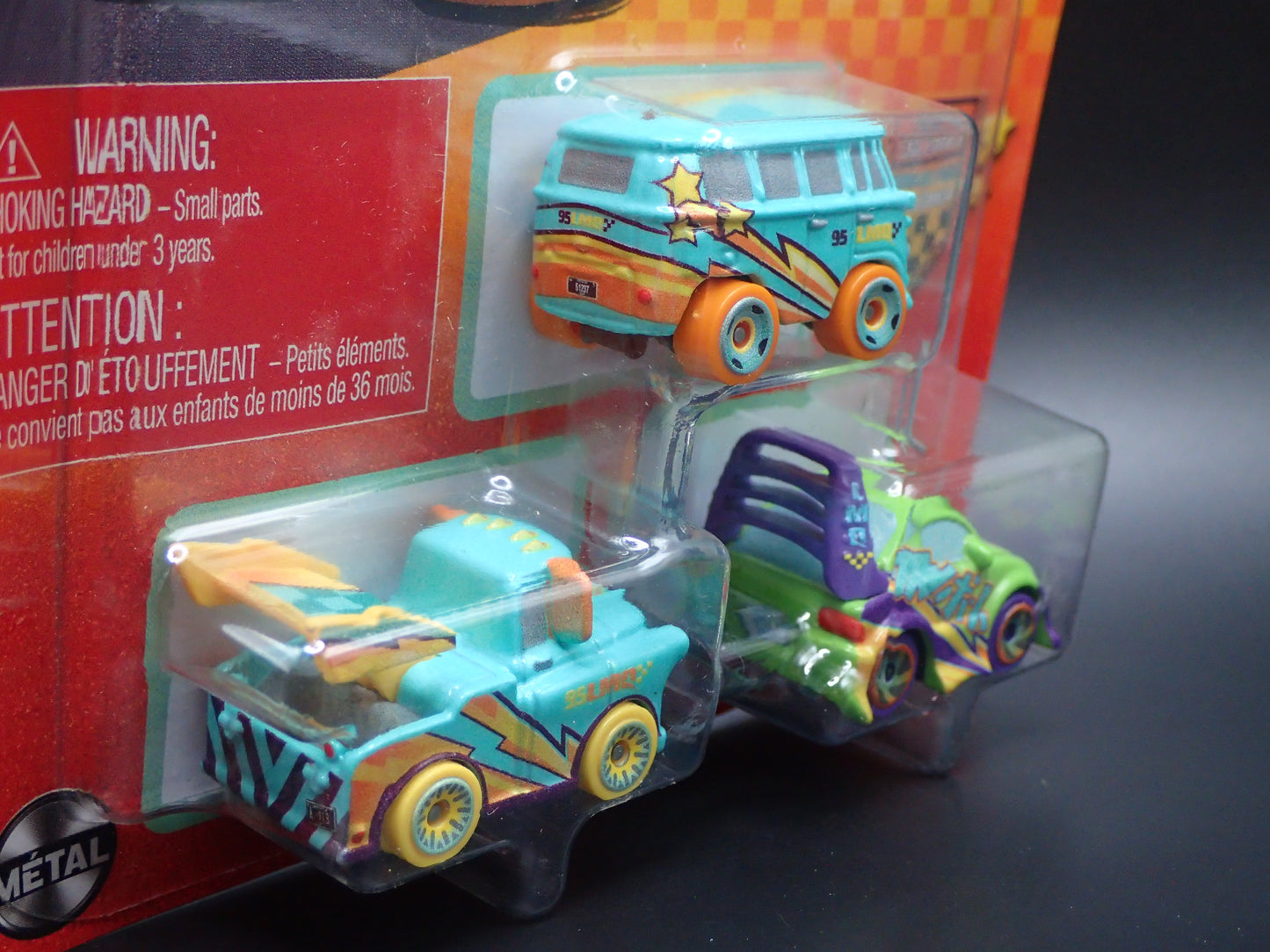 2026 DISNEY PIXAR CARS MINI RACERS 3 PACK FILLMORE, MATER, WINGO CELEBRATE