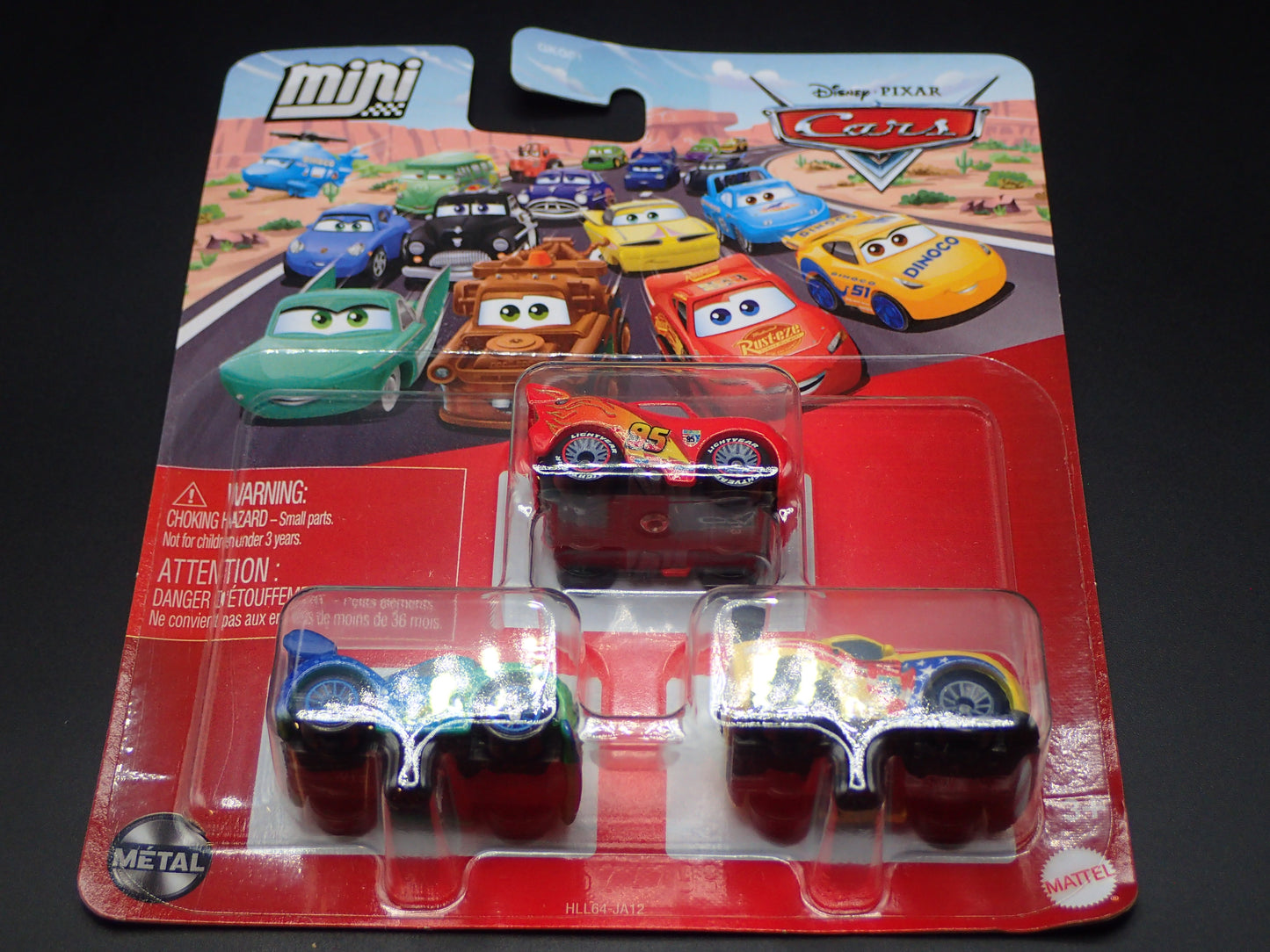 2026 DISNEY PIXAR CARS MINI RACERS 3 PACK MCQUEEN, CARLA VELOSO, JEFF GORVETTE