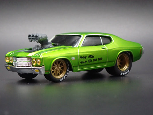 1970 70 CHEVY CHEVROLET CHEVELLE SS GREEN 1:64 SCALE DIORAMA DIECAST MODEL CAR