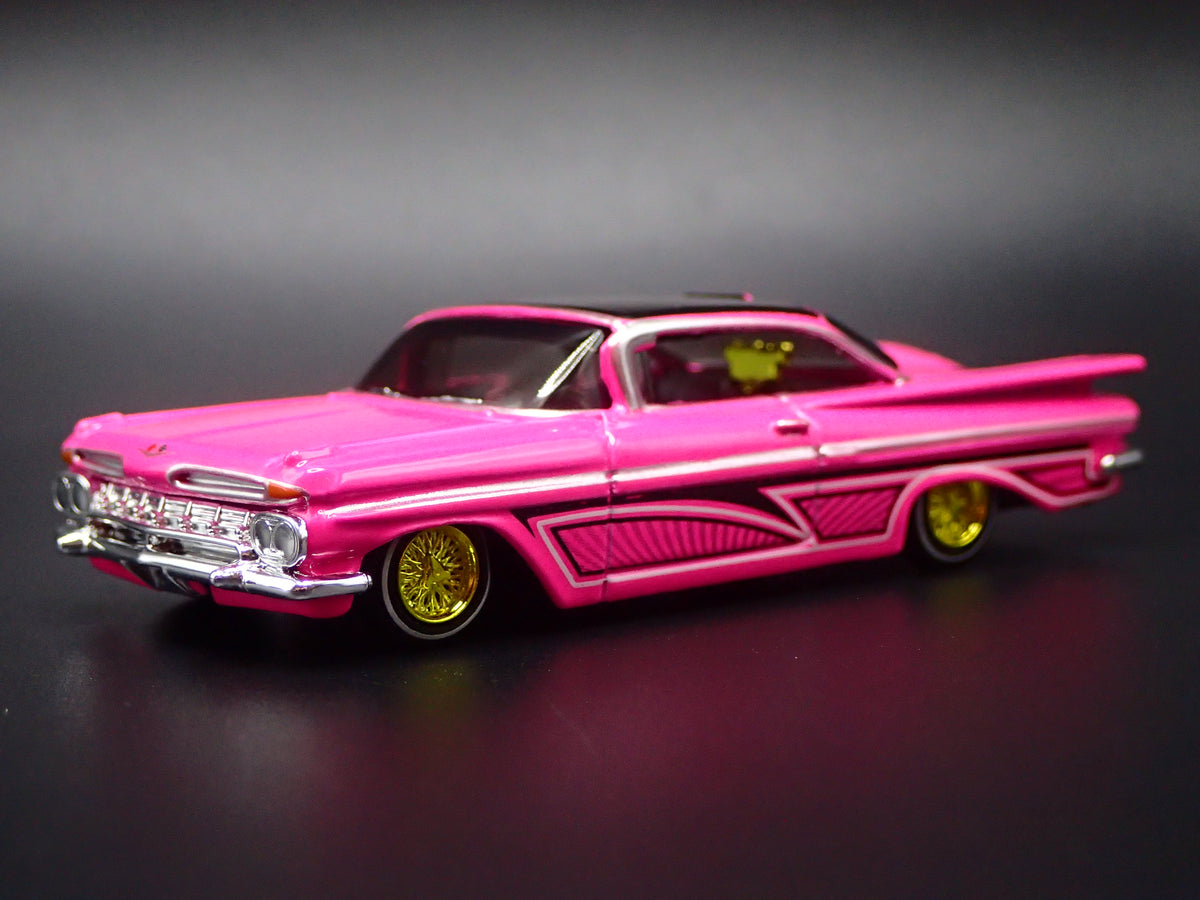 1959 59 CHEVY CHEVROLET IMPALA PINK LOWRIDER 1:64 SCALE DIECAST MODEL CAR