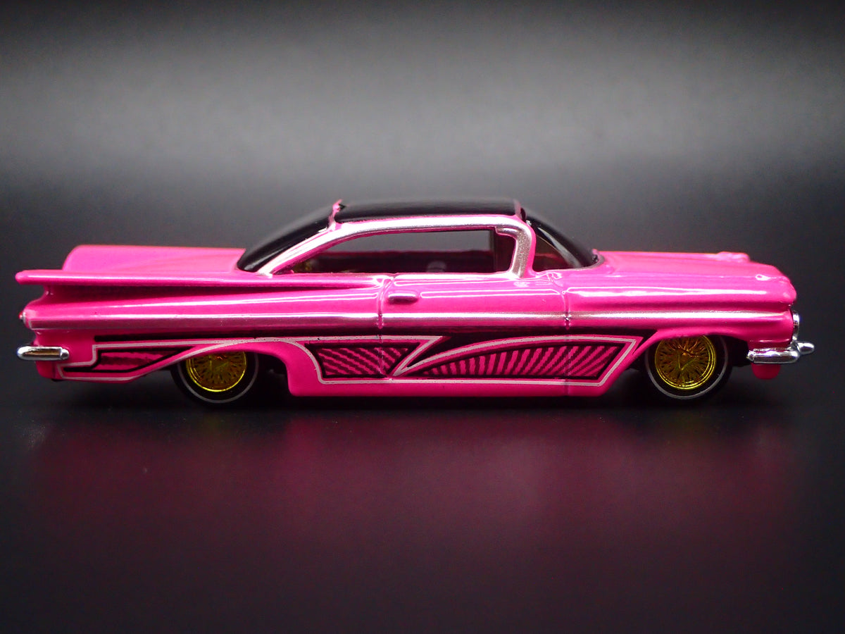1959 59 CHEVY CHEVROLET IMPALA PINK LOWRIDER 1:64 SCALE DIECAST MODEL CAR