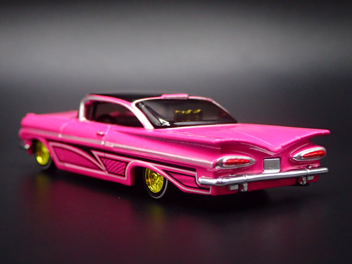 1959 59 CHEVY CHEVROLET IMPALA PINK LOWRIDER 1:64 SCALE DIECAST MODEL CAR