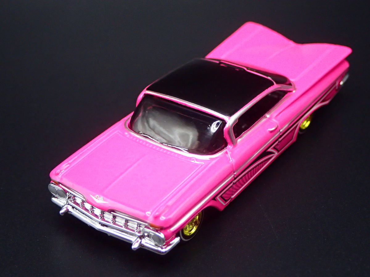 1959 59 CHEVY CHEVROLET IMPALA PINK LOWRIDER 1:64 SCALE DIECAST MODEL CAR