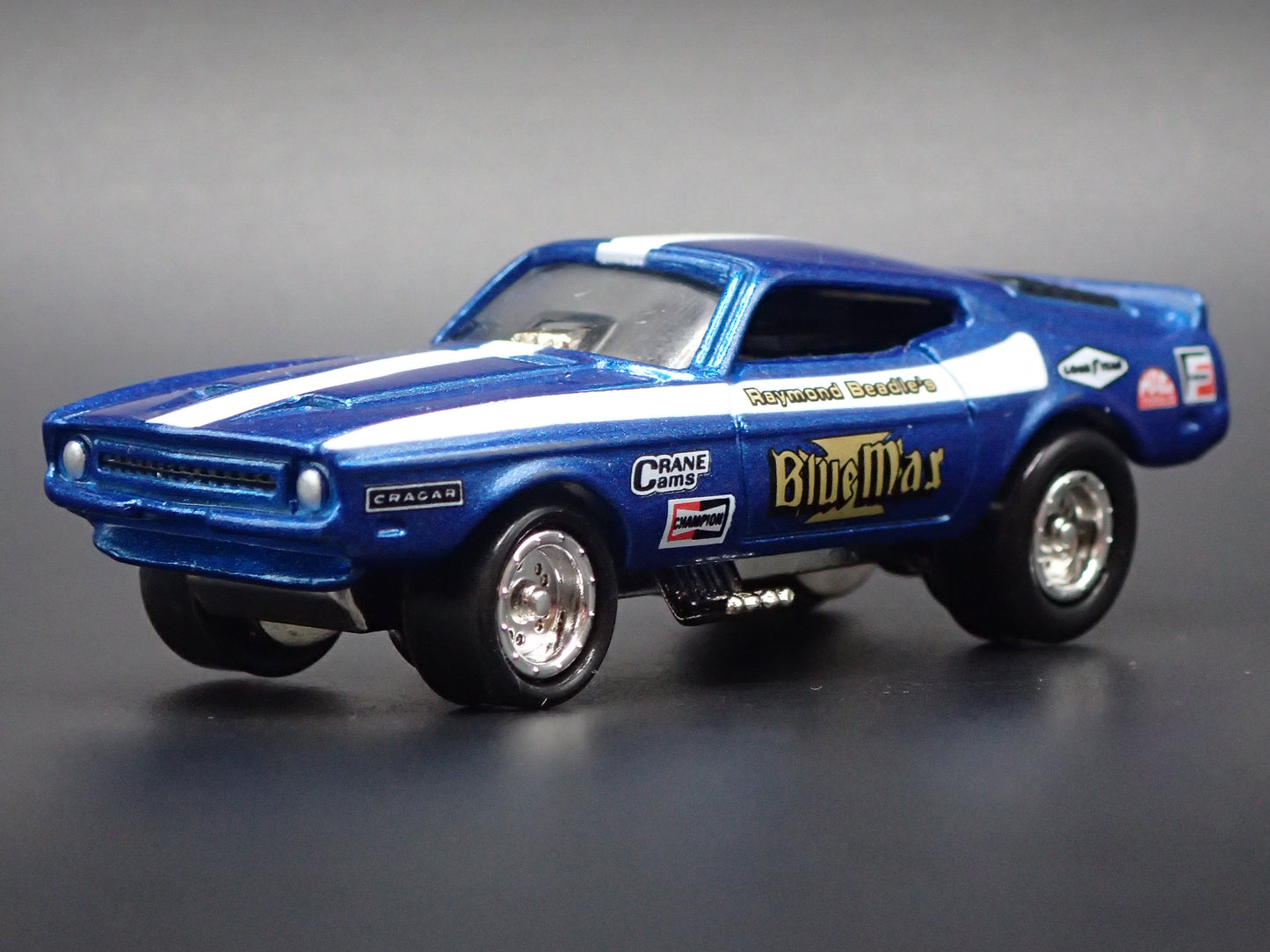 1971 FORD MUSTANG MACH 1 BLUE MAX FUNNY CAR NHRA 1/64 SCALE DIECAST MODEL CAR
