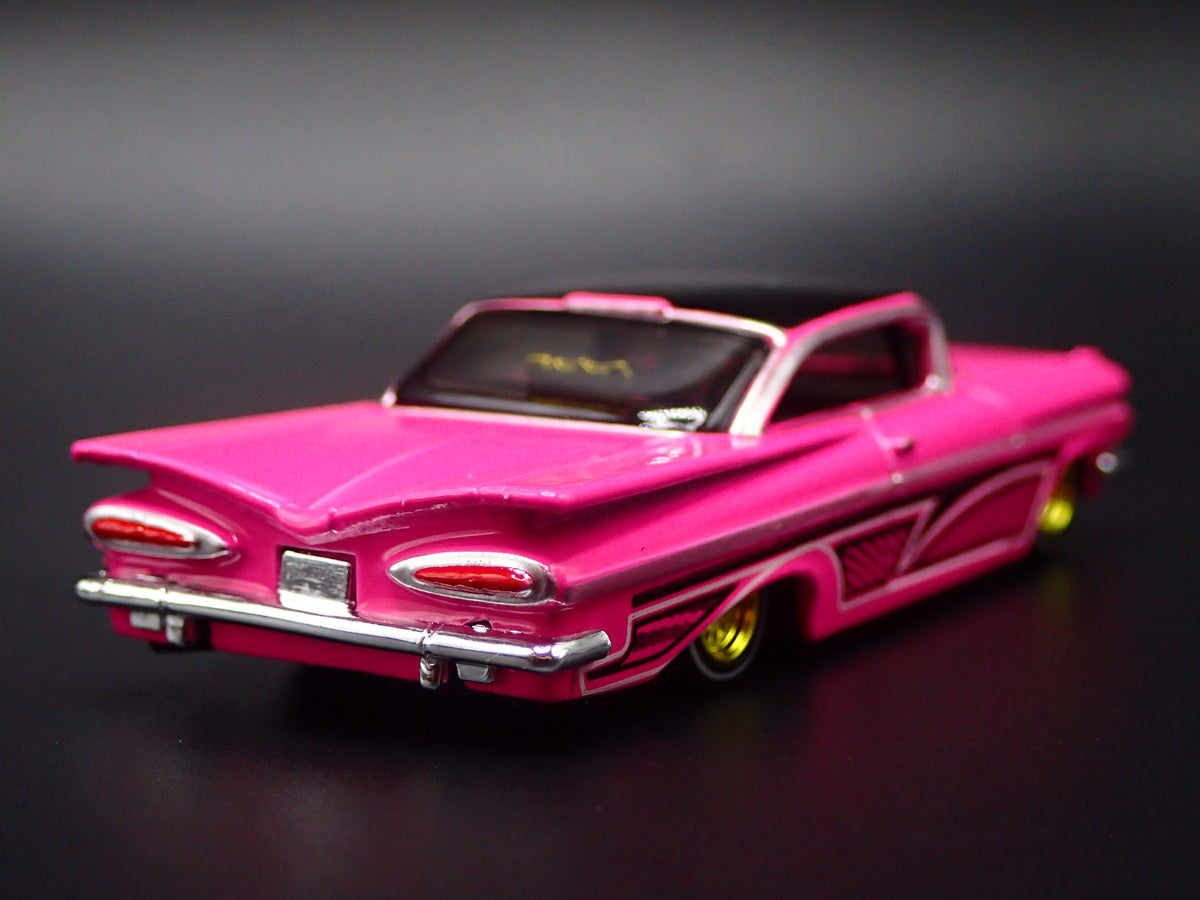 1959 59 CHEVY CHEVROLET IMPALA PINK LOWRIDER 1:64 SCALE DIECAST MODEL CAR