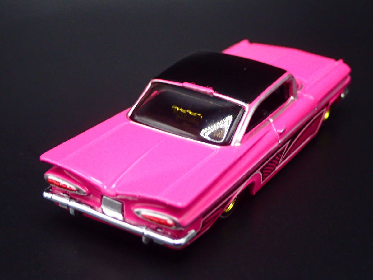1959 59 CHEVY CHEVROLET IMPALA PINK LOWRIDER 1:64 SCALE DIECAST MODEL CAR