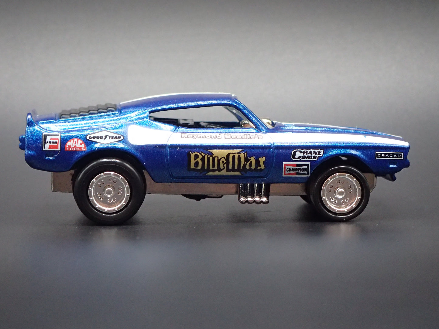 1971 FORD MUSTANG MACH 1 BLUE MAX FUNNY CAR NHRA 1/64 SCALE DIECAST MODEL CAR