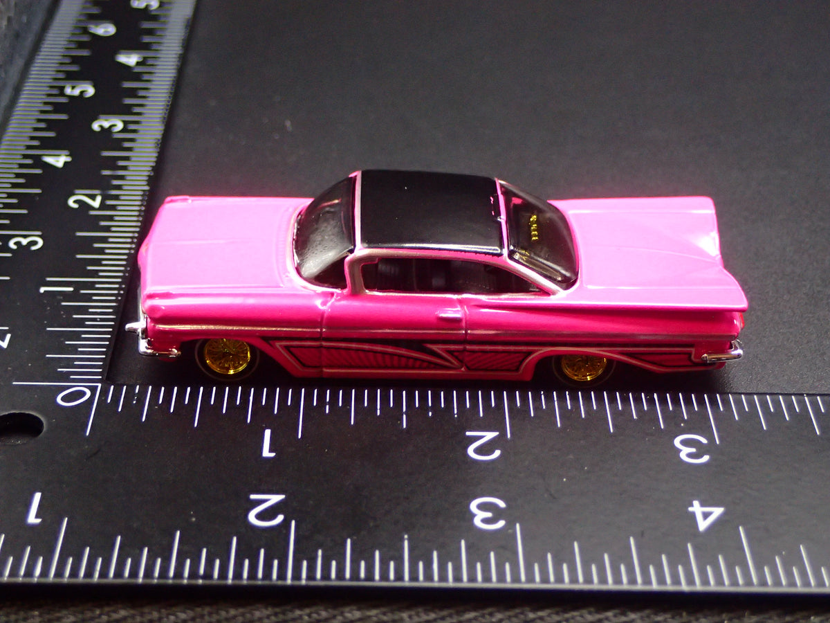 1959 59 CHEVY CHEVROLET IMPALA PINK LOWRIDER 1:64 SCALE DIECAST MODEL CAR
