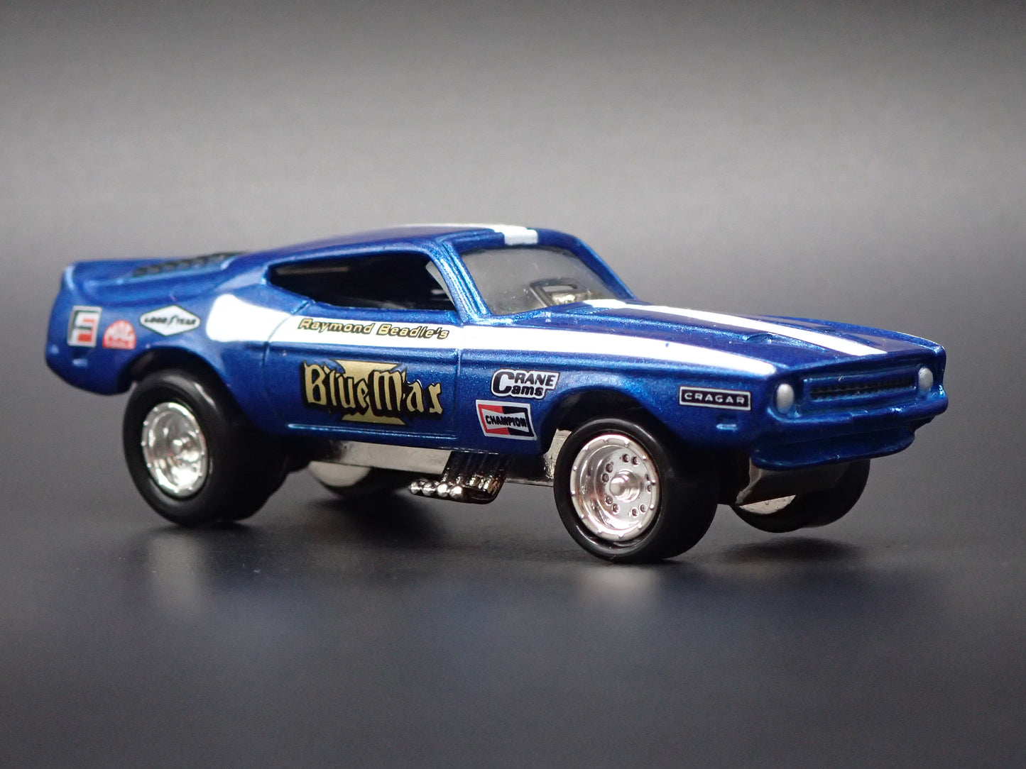 1971 FORD MUSTANG MACH 1 BLUE MAX FUNNY CAR NHRA 1/64 SCALE DIECAST MODEL CAR