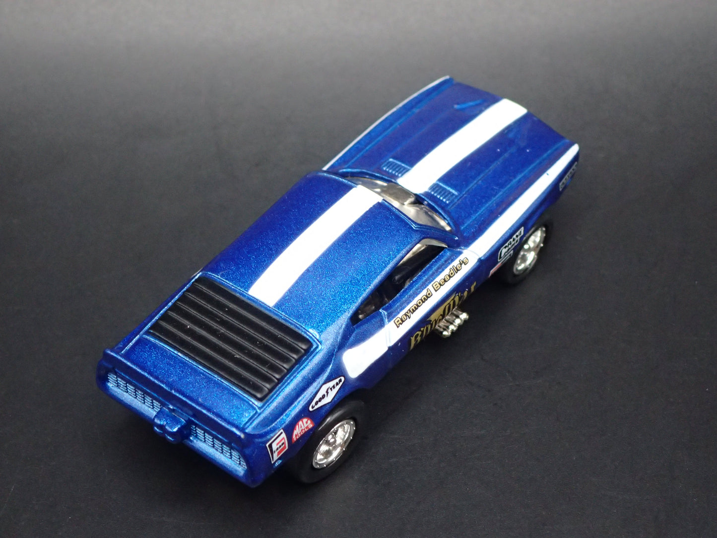 1971 FORD MUSTANG MACH 1 BLUE MAX FUNNY CAR NHRA 1/64 SCALE DIECAST MODEL CAR