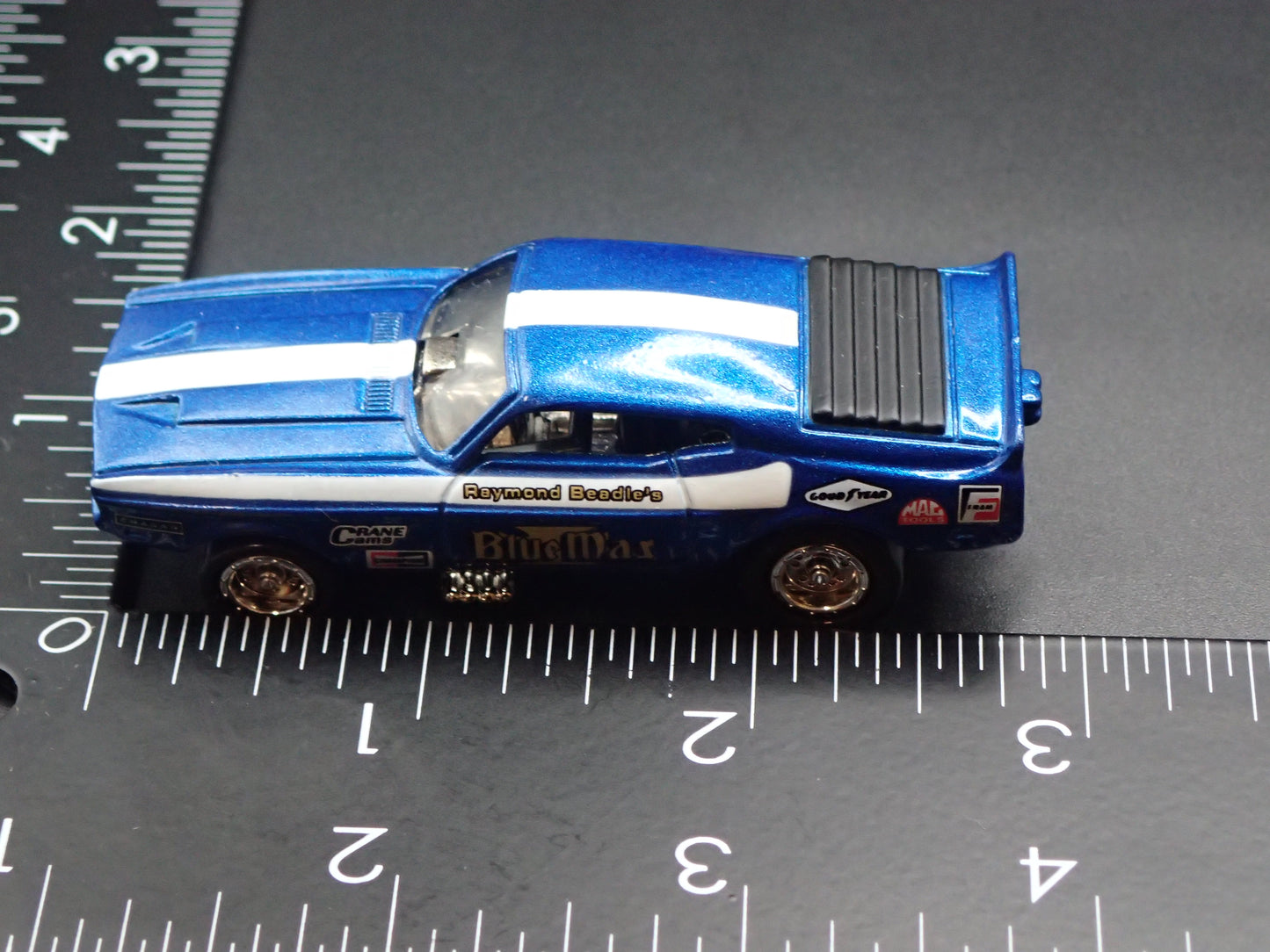 1971 FORD MUSTANG MACH 1 BLUE MAX FUNNY CAR NHRA 1/64 SCALE DIECAST MODEL CAR