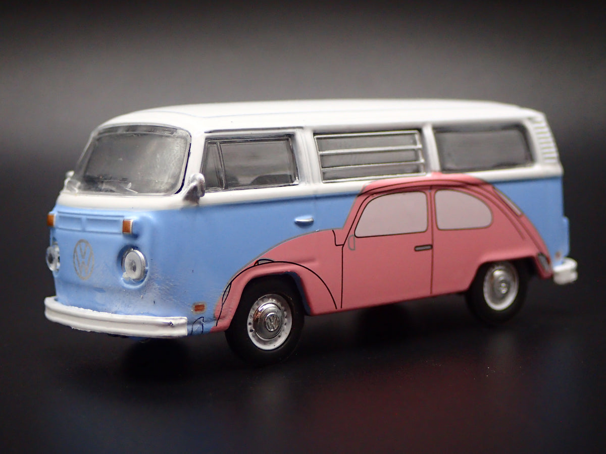 1967-1979 VW VOLKSWAGEN TYPE 2 T2 BUS BLUE 1/64 SCALE DIORAMA DIECAST MODEL CAR