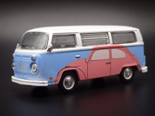 1967-1979 VW VOLKSWAGEN TYPE 2 T2 BUS BLUE 1/64 SCALE DIORAMA DIECAST MODEL CAR