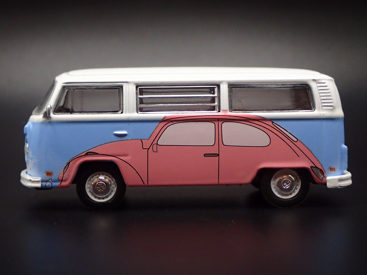 1967-1979 VW VOLKSWAGEN TYPE 2 T2 BUS BLUE 1/64 SCALE DIORAMA DIECAST MODEL CAR