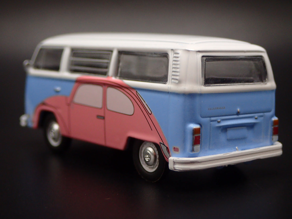 1967-1979 VW VOLKSWAGEN TYPE 2 T2 BUS BLUE 1/64 SCALE DIORAMA DIECAST MODEL CAR