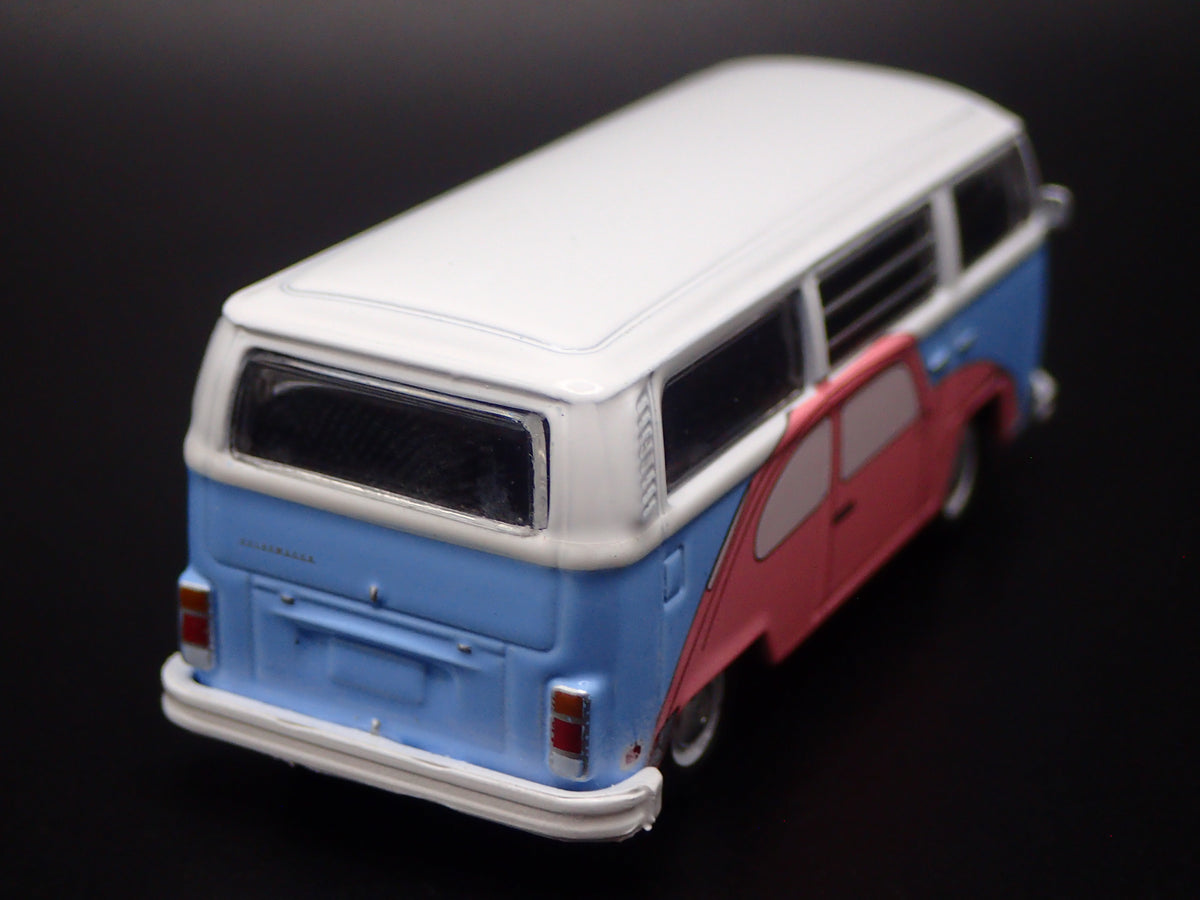 1967-1979 VW VOLKSWAGEN TYPE 2 T2 BUS BLUE 1/64 SCALE DIORAMA DIECAST MODEL CAR