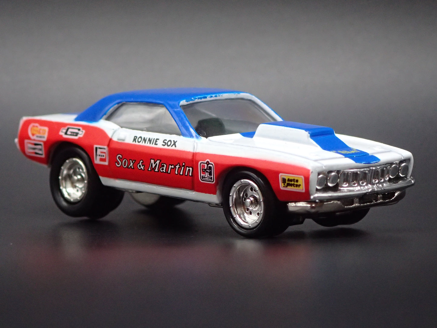 1971 71 PLYMOUTH BARRACUDA CUDA SOX & MARTIN NHRA 1/64 SCALE DIECAST MODEL CAR