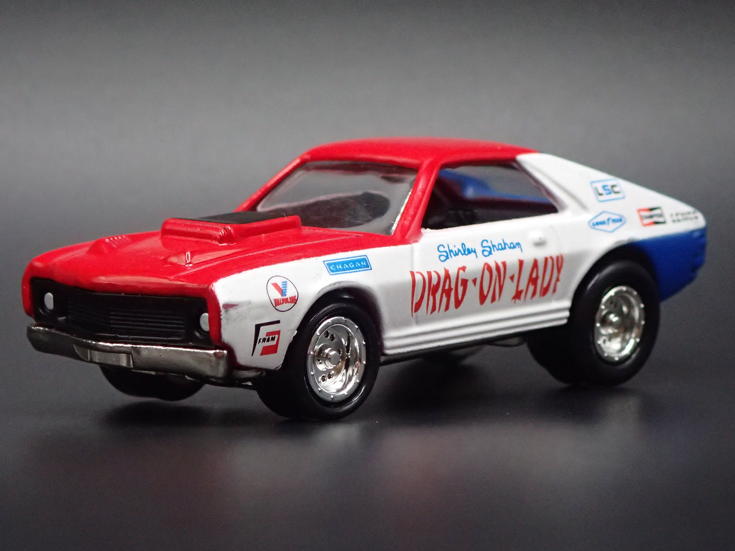 1969 69 AMC AMX DRAG ON LADY NHRA WHITE 1:64 SCALE COLLECTIBLE DIECAST MODEL CAR