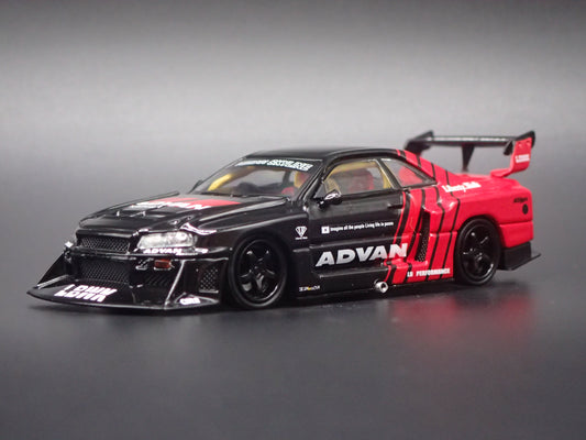 NISSAN SKYLINE LB-ER34 SUPER SILHOUTTE ADVAN 1:64 SCALE DIORAMA DIECAST MODEL CAR