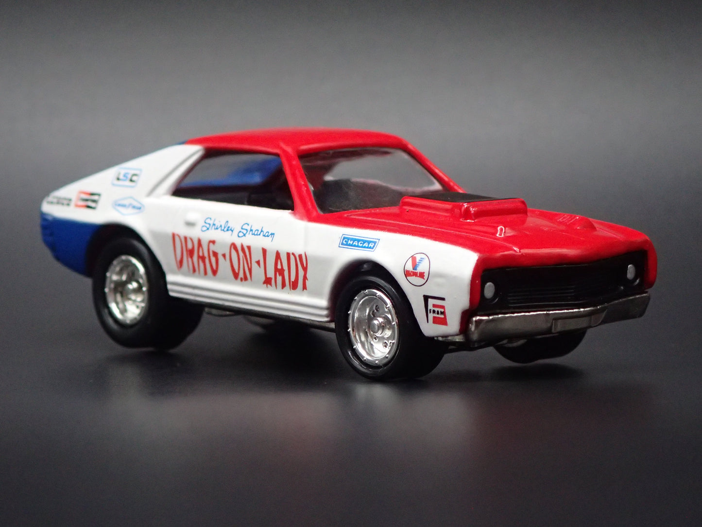 1969 69 AMC AMX DRAG ON LADY NHRA WHITE 1:64 SCALE COLLECTIBLE DIECAST MODEL CAR
