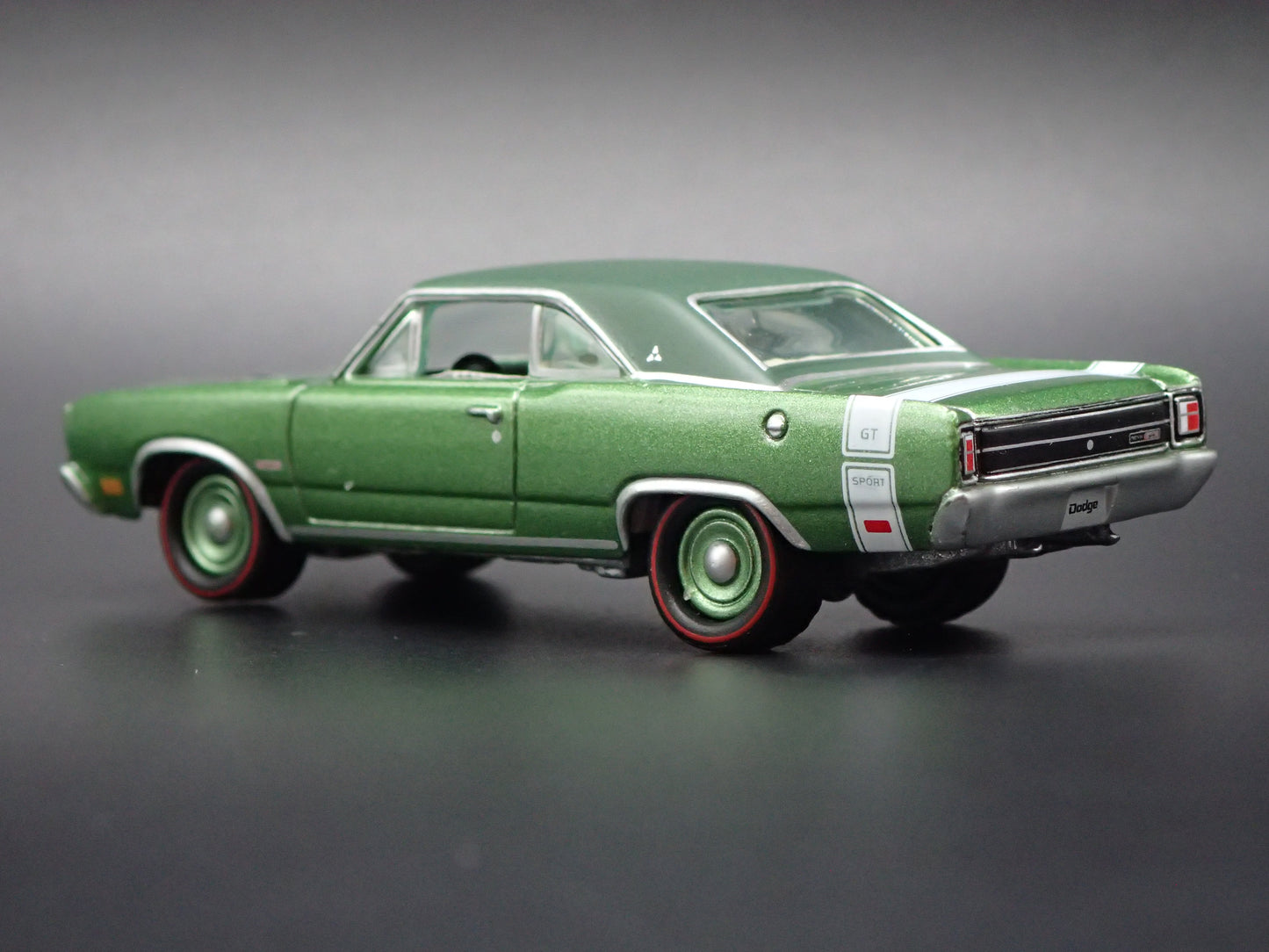 1969 69 DODGE DART GTS GREEN 1:64 SCALE COLLECTIBLE DIORAMA DIECAST MODEL CAR