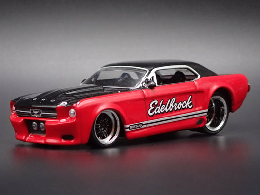 1965 65 FORD MUSTANG COUPE EDELBROCK RED 1:64 SCALE DIORAMA DIECAST MODEL CAR