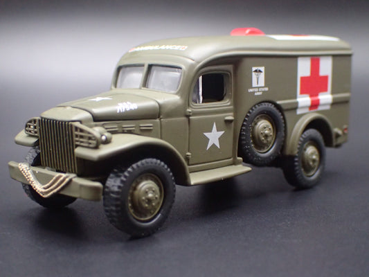 WWII GMC WC54 ARMY MILITARY AMBULANCE RARE 1:64 SCALE DIORAMA DIECAST MODEL CAR-Burning Rubber Toy Company