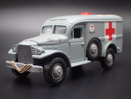 WWII GMC WC54 ARMY MILITARY AMBULANCE GRAY 1:64 SCALE DIORAMA DIECAST MODEL CAR-Burning Rubber Toy Company