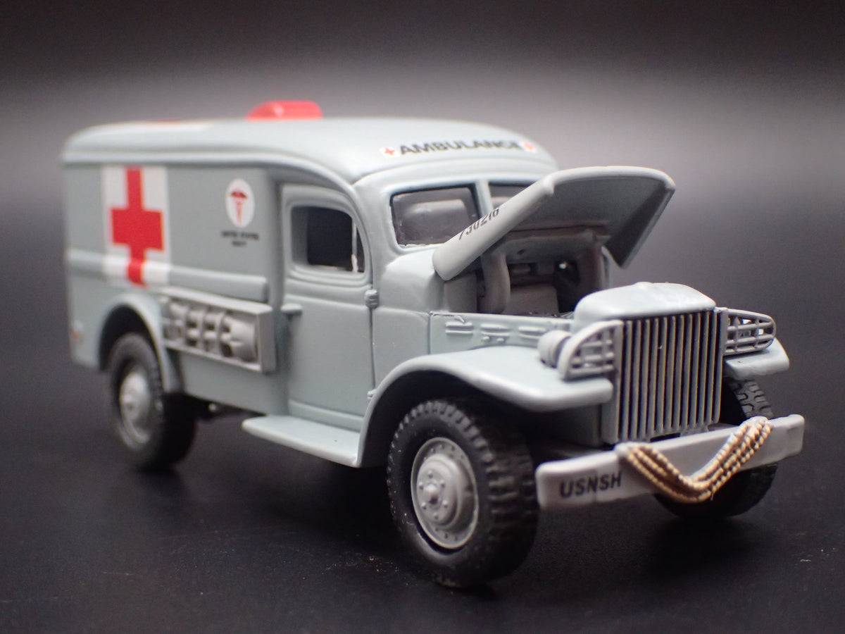 WWII GMC WC54 ARMY MILITARY AMBULANCE GRAY 1:64 SCALE DIORAMA DIECAST MODEL CAR