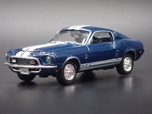 1968 68 FORD MUSTANG SHELBY GT500 BLUE 1:64 SCALE DIORAMA DIECAST MODEL CAR