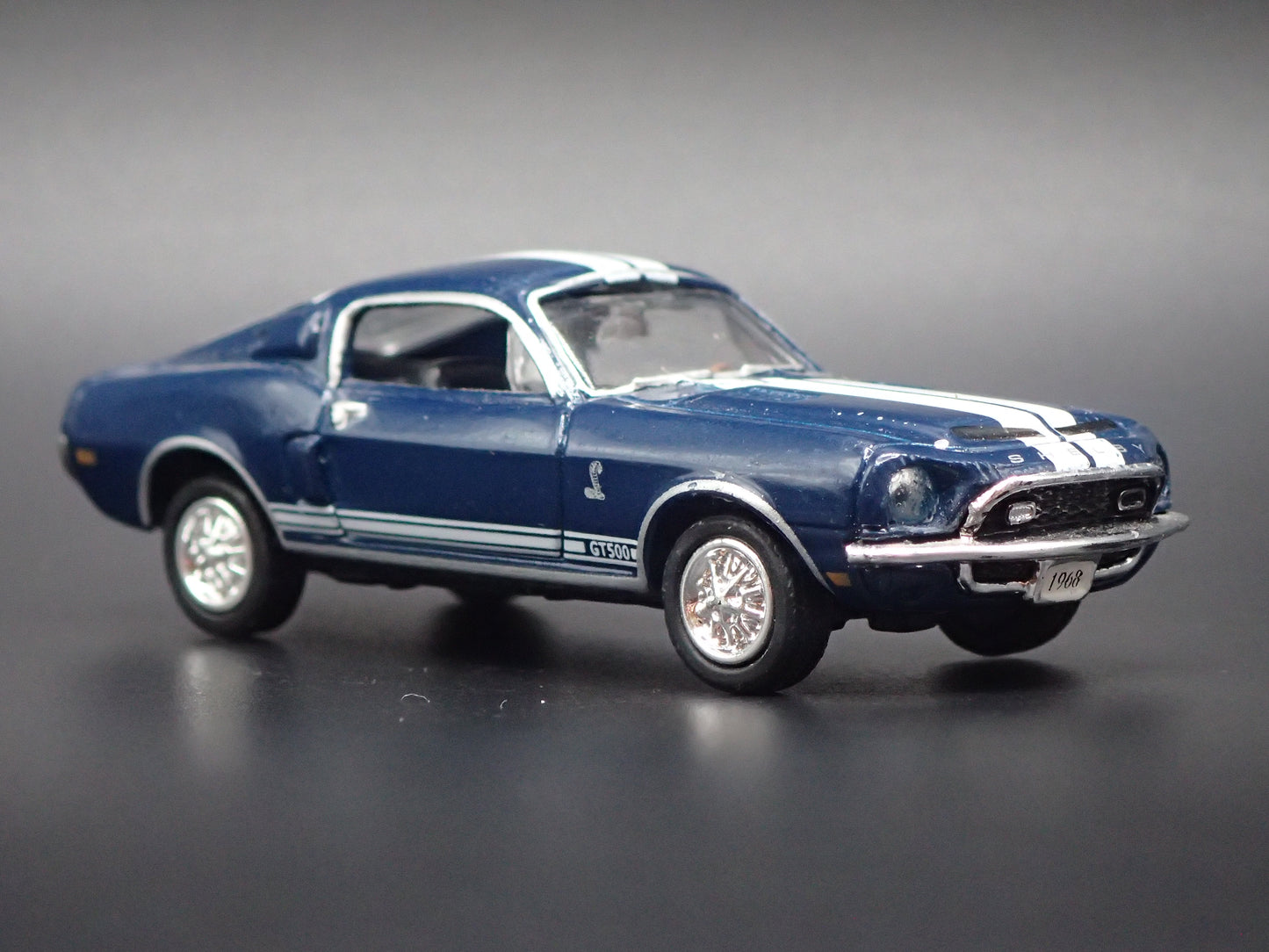 1968 68 FORD MUSTANG SHELBY GT500 BLUE 1:64 SCALE DIORAMA DIECAST MODEL CAR