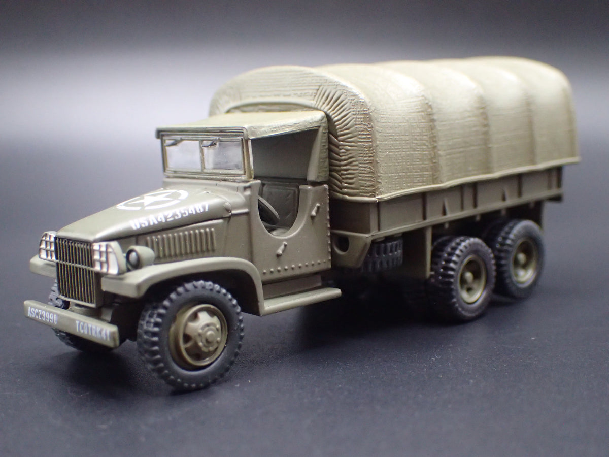 WWII GMC CCKW 2.5 TON 6X6 TRUCK MILITARY GREEN 1:87 SCALE DIECAST MODEL CAR