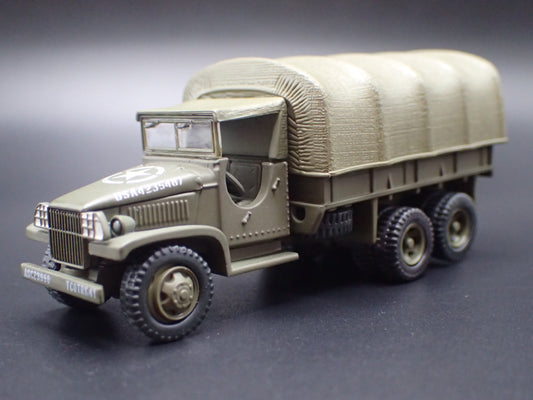 WWII GMC CCKW 2.5 TON 6X6 TRUCK MILITARY GREEN 1:87 SCALE DIECAST MODEL CAR