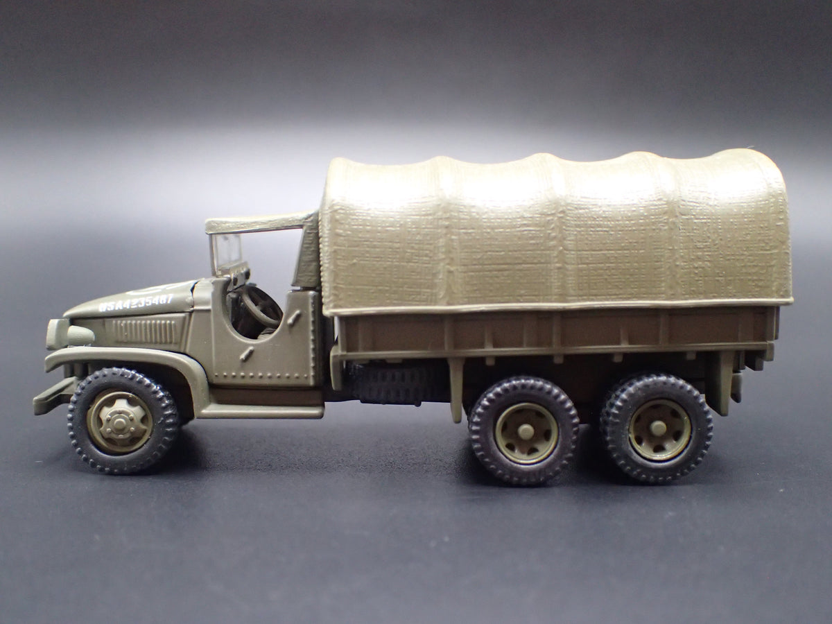 WWII GMC CCKW 2.5 TON 6X6 TRUCK MILITARY GREEN 1:87 SCALE DIECAST MODEL CAR