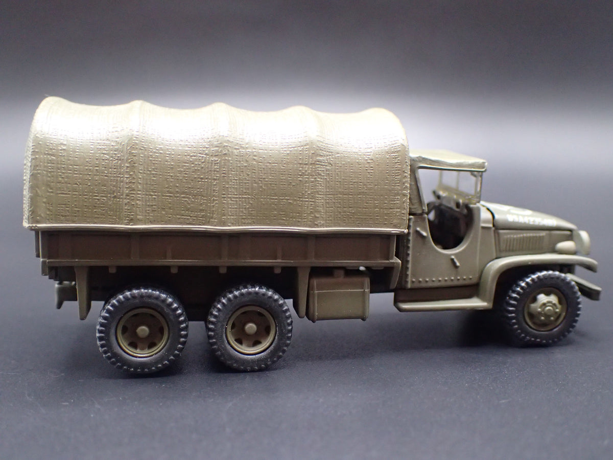 WWII GMC CCKW 2.5 TON 6X6 TRUCK MILITARY GREEN 1:87 SCALE DIECAST MODEL CAR