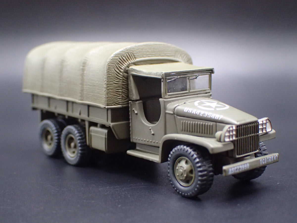 WWII GMC CCKW 2.5 TON 6X6 TRUCK MILITARY GREEN 1:87 SCALE DIECAST MODEL CAR