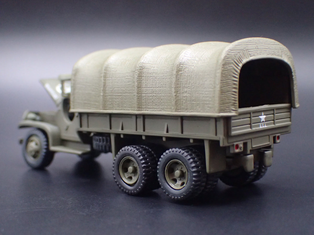 WWII GMC CCKW 2.5 TON 6X6 TRUCK MILITARY GREEN 1:87 SCALE DIECAST MODEL CAR