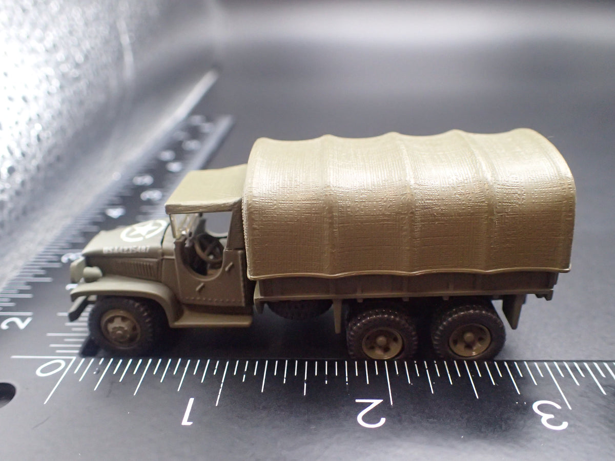 WWII GMC CCKW 2.5 TON 6X6 TRUCK MILITARY GREEN 1:87 SCALE DIECAST MODEL CAR