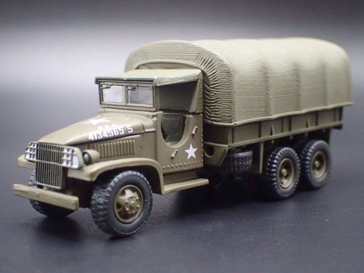 WWII GMC CCKW 2.5 TON 6X6 TRUCK MILITARY GREEN 1:87 SCALE DIECAST MODEL CAR