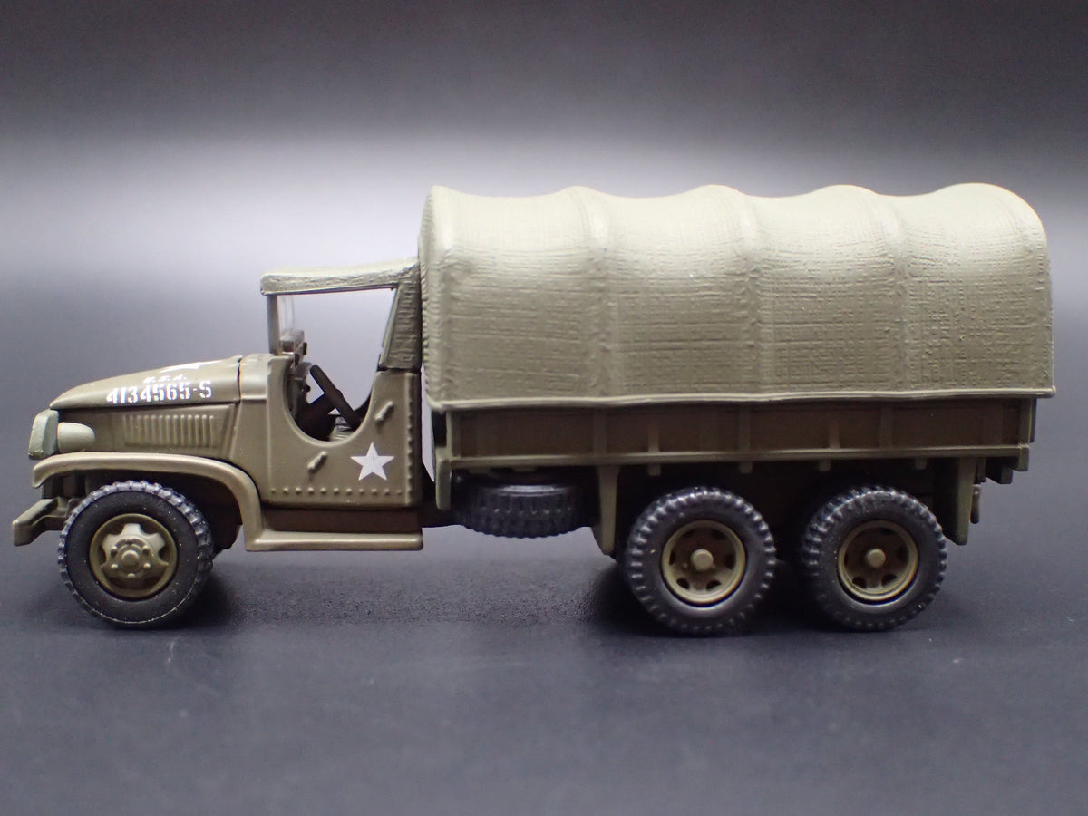 WWII GMC CCKW 2.5 TON 6X6 TRUCK MILITARY GREEN 1:87 SCALE DIECAST MODEL CAR