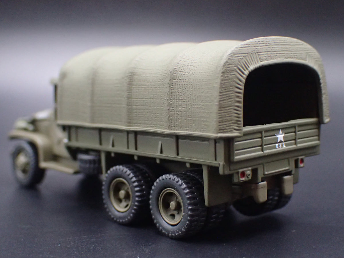 WWII GMC CCKW 2.5 TON 6X6 TRUCK MILITARY GREEN 1:87 SCALE DIECAST MODEL CAR