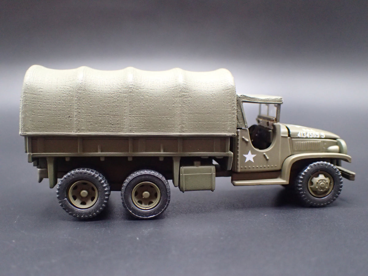 WWII GMC CCKW 2.5 TON 6X6 TRUCK MILITARY GREEN 1:87 SCALE DIECAST MODEL CAR