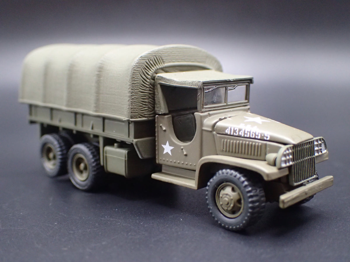 WWII GMC CCKW 2.5 TON 6X6 TRUCK MILITARY GREEN 1:87 SCALE DIECAST MODEL CAR