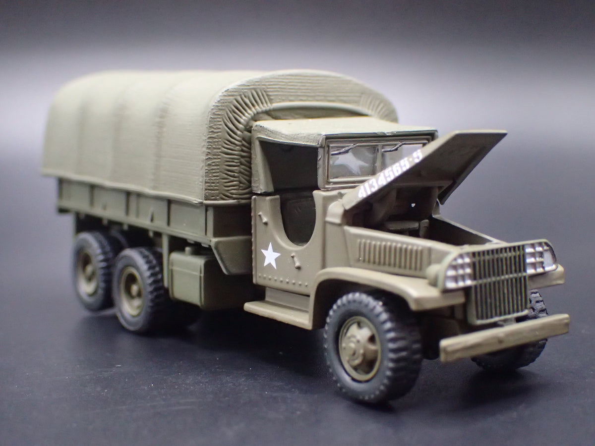 WWII GMC CCKW 2.5 TON 6X6 TRUCK MILITARY GREEN 1:87 SCALE DIECAST MODEL CAR