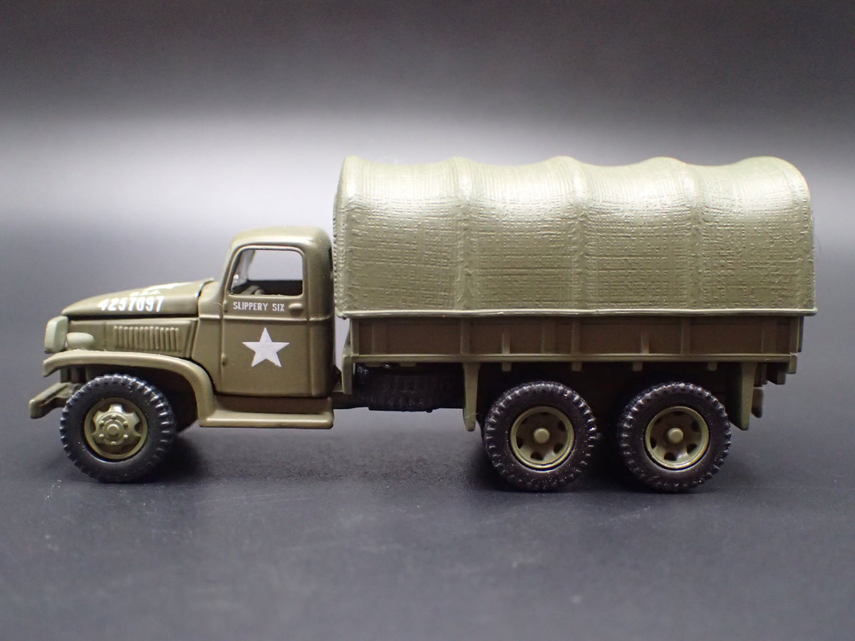 WWII GMC CCKW 2.5 TON 6X6 TRUCK MILITARY GREEN 1:87 SCALE DIECAST MODEL CAR
