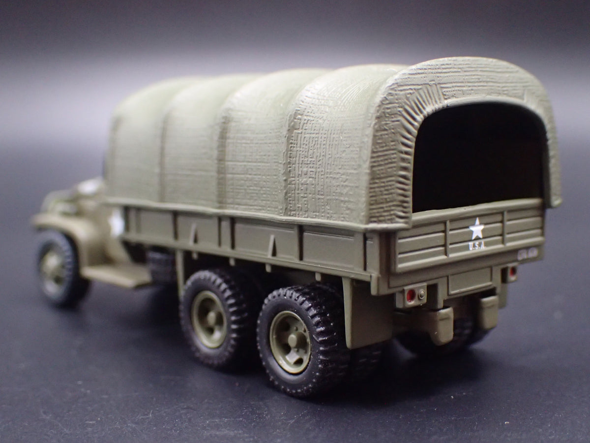 WWII GMC CCKW 2.5 TON 6X6 TRUCK MILITARY GREEN 1:87 SCALE DIECAST MODEL CAR
