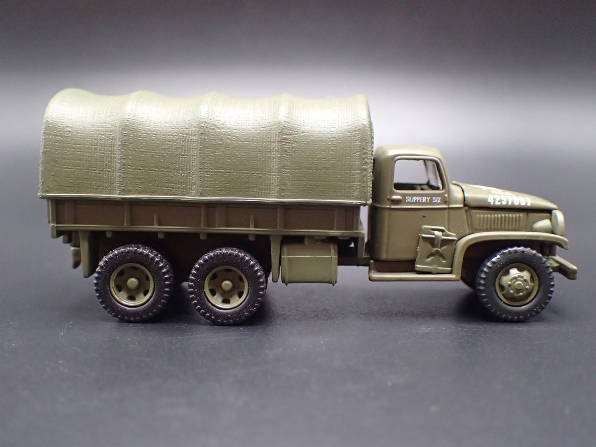 WWII GMC CCKW 2.5 TON 6X6 TRUCK MILITARY GREEN 1:87 SCALE DIECAST MODEL CAR