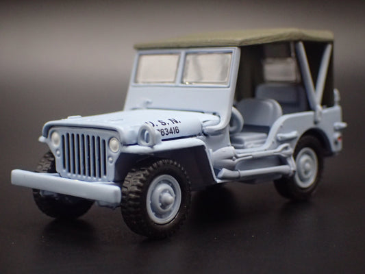 WWII WILLYS MB JEEP MILITARY NAVY PEARL HARBOR 1:64 SCALE DIORAMA DIECAST MODEL CAR