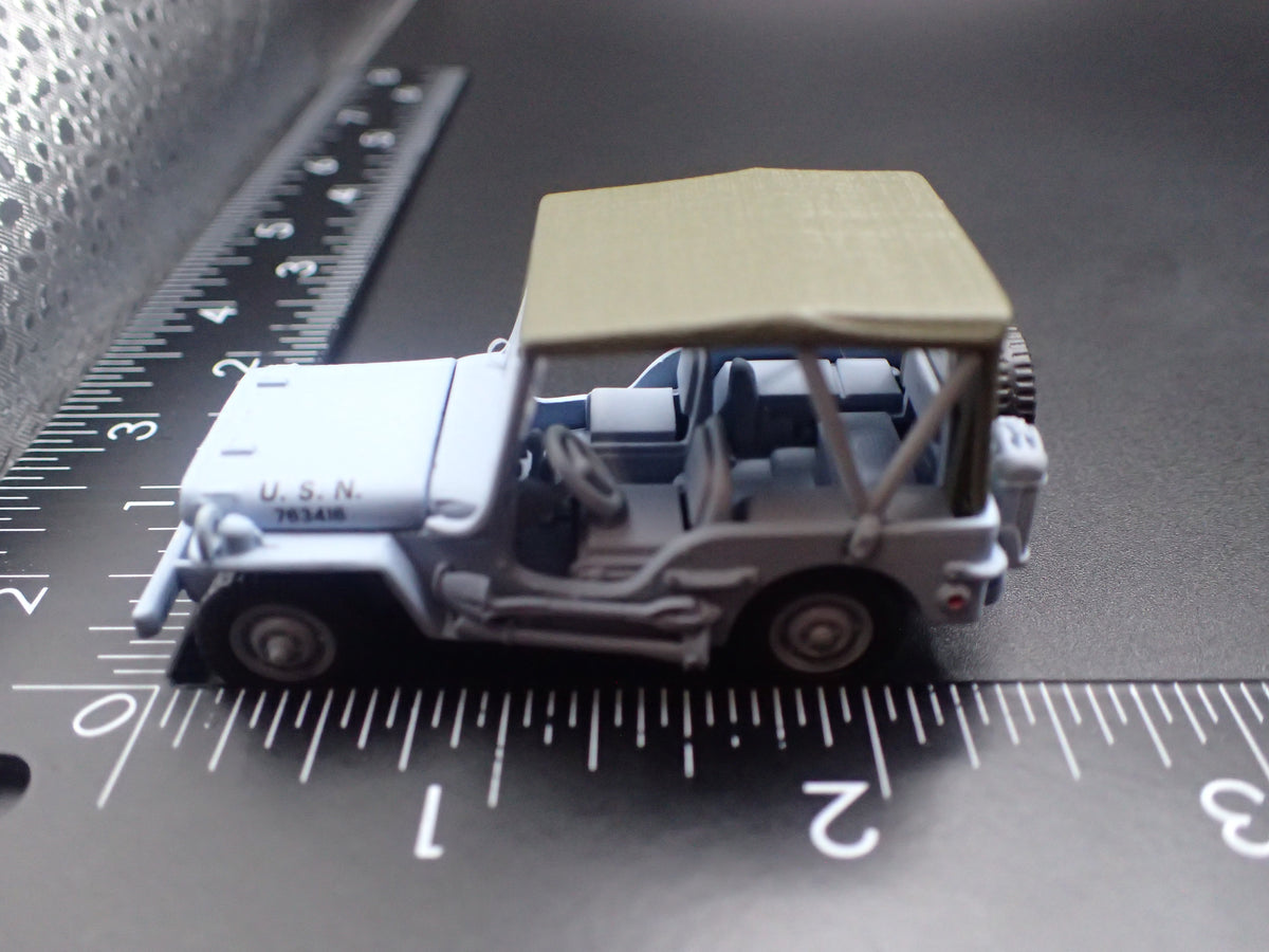 WWII WILLYS MB JEEP MILITARY NAVY PEARL HARBOR 1:64 SCALE DIORAMA DIECAST MODEL CAR