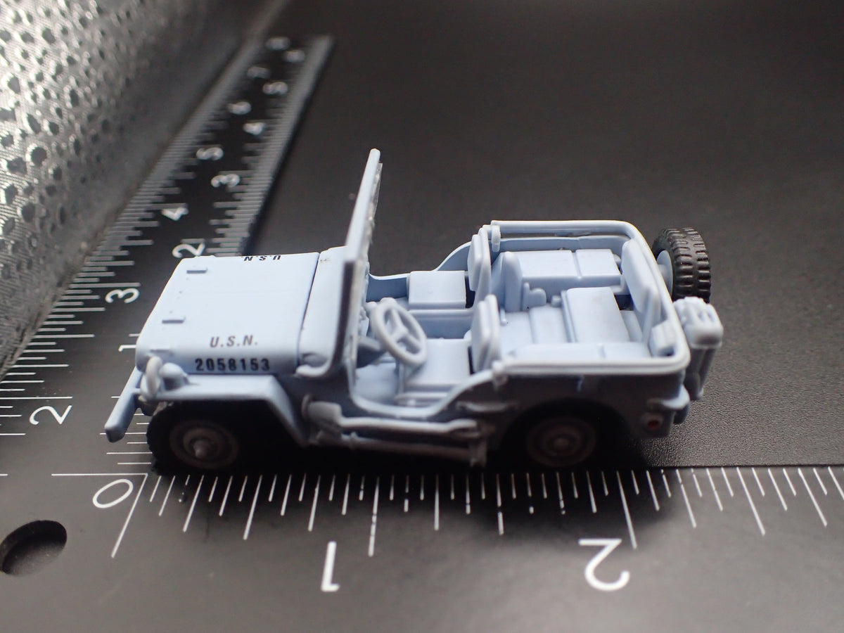 WWII WILLYS MB JEEP MILITARY NAVY PEARL HARBOR 1:64 SCALE DIORAMA DIECAST MODEL CAR